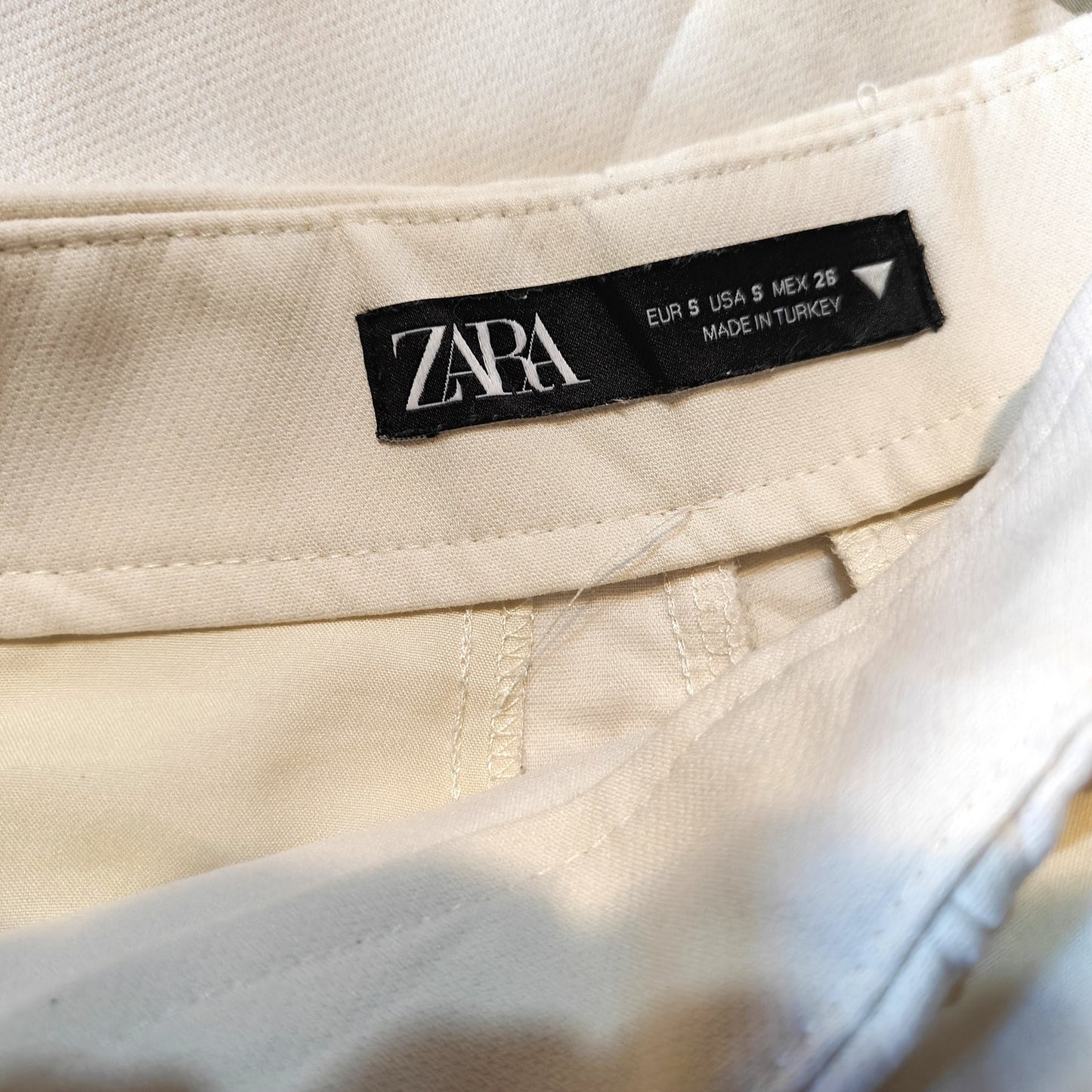 Zara Cream Skort Wrap Front Tailored High Waist Size Small