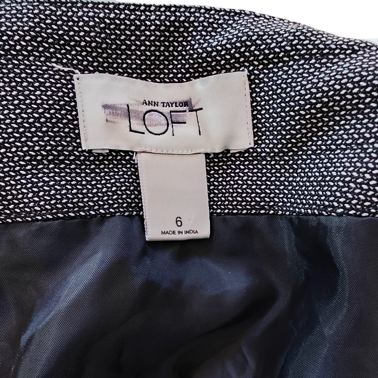 Navy Button-Front Pencil Skirt