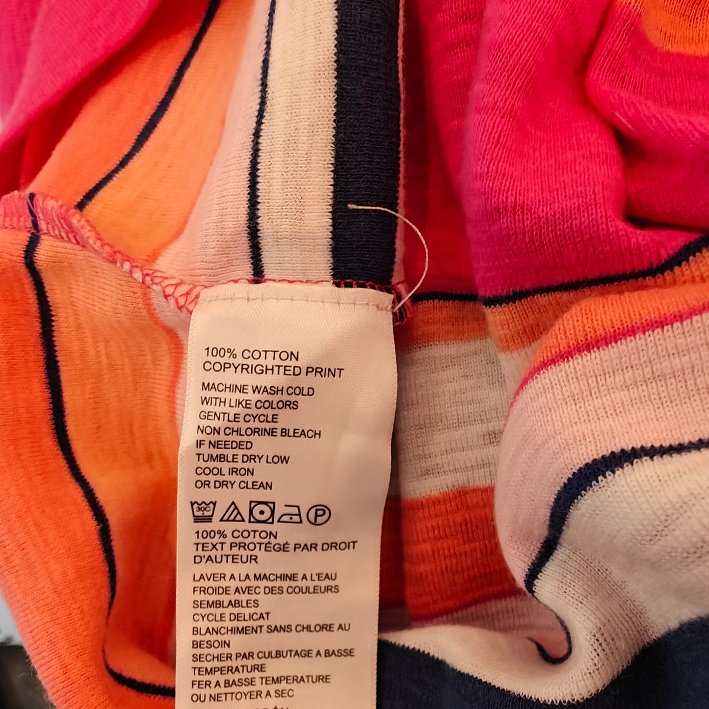 Pink and Orange Striped Sleeveless Midi Dress