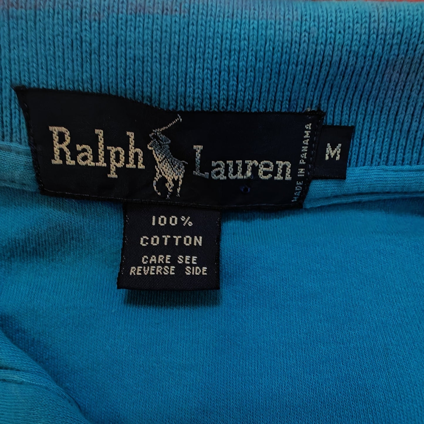 Blue Polo Shirt With Red Pony Logo