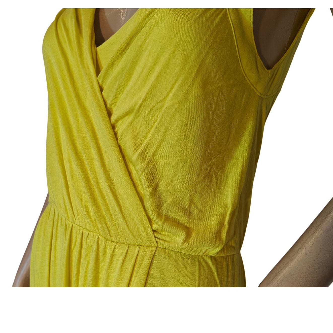 Yellow Sleeveless V-Neck Maxi Dress