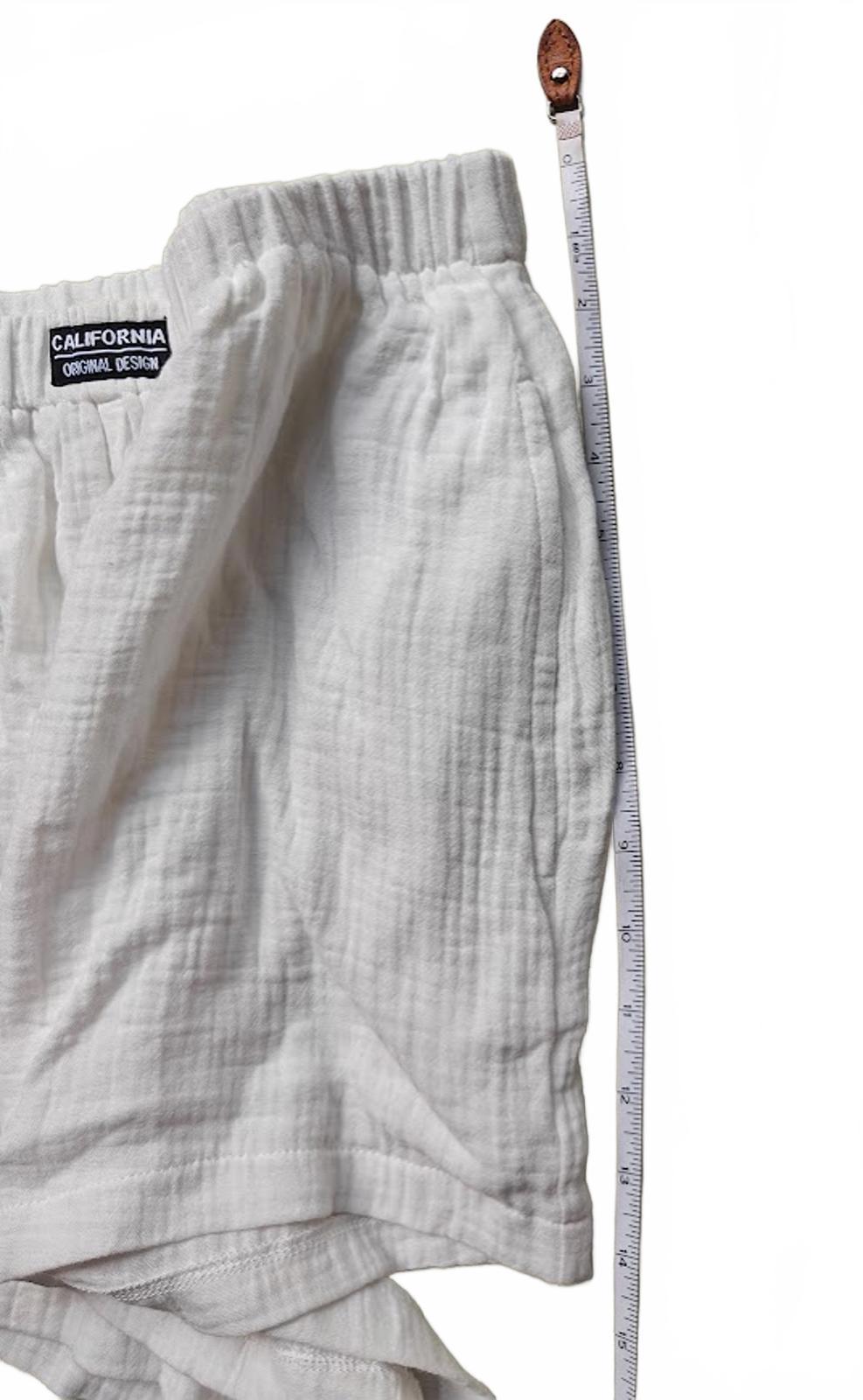 White Cotton Lounge Shorts