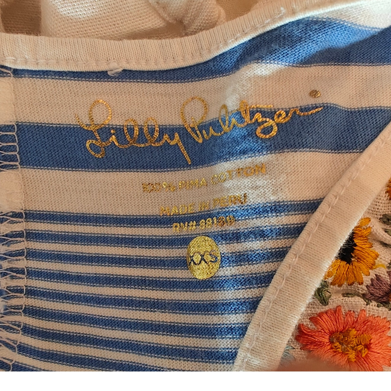 Blue and White Striped Racerback Tank Dress