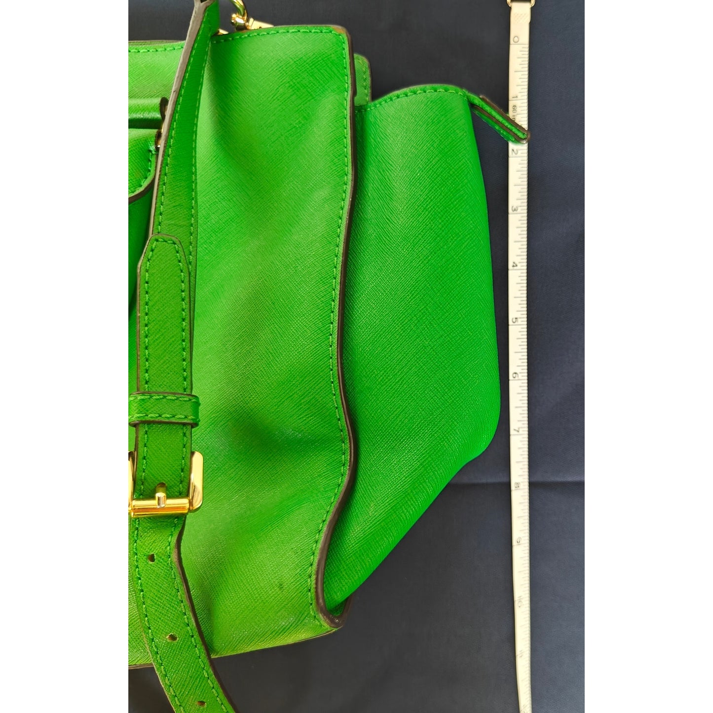 Kelly Green Saffiano Leather Satchel