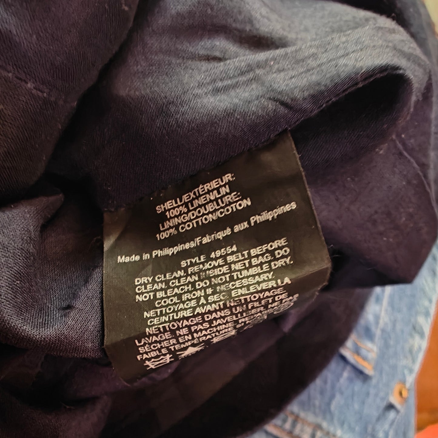 Navy Linen Sleeveless Shift Dress