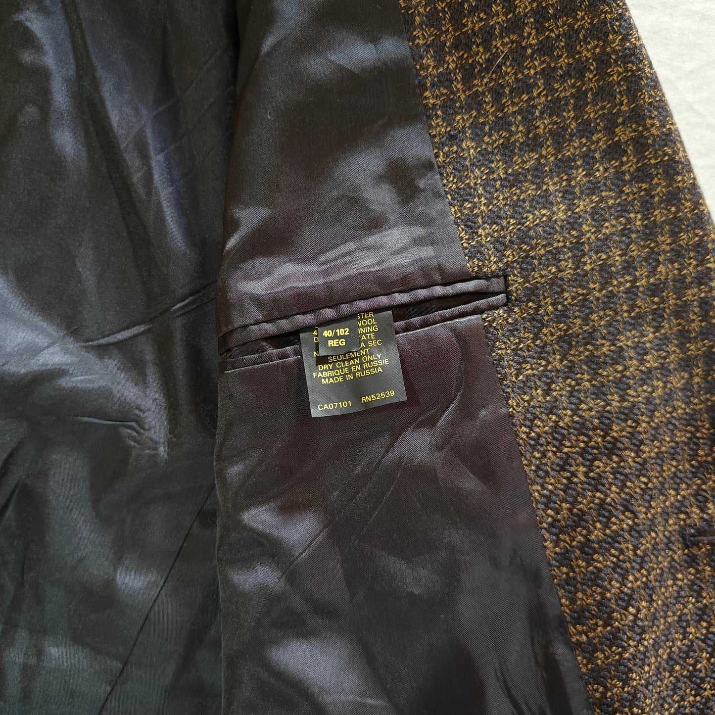 Brown Check Wool Blazer