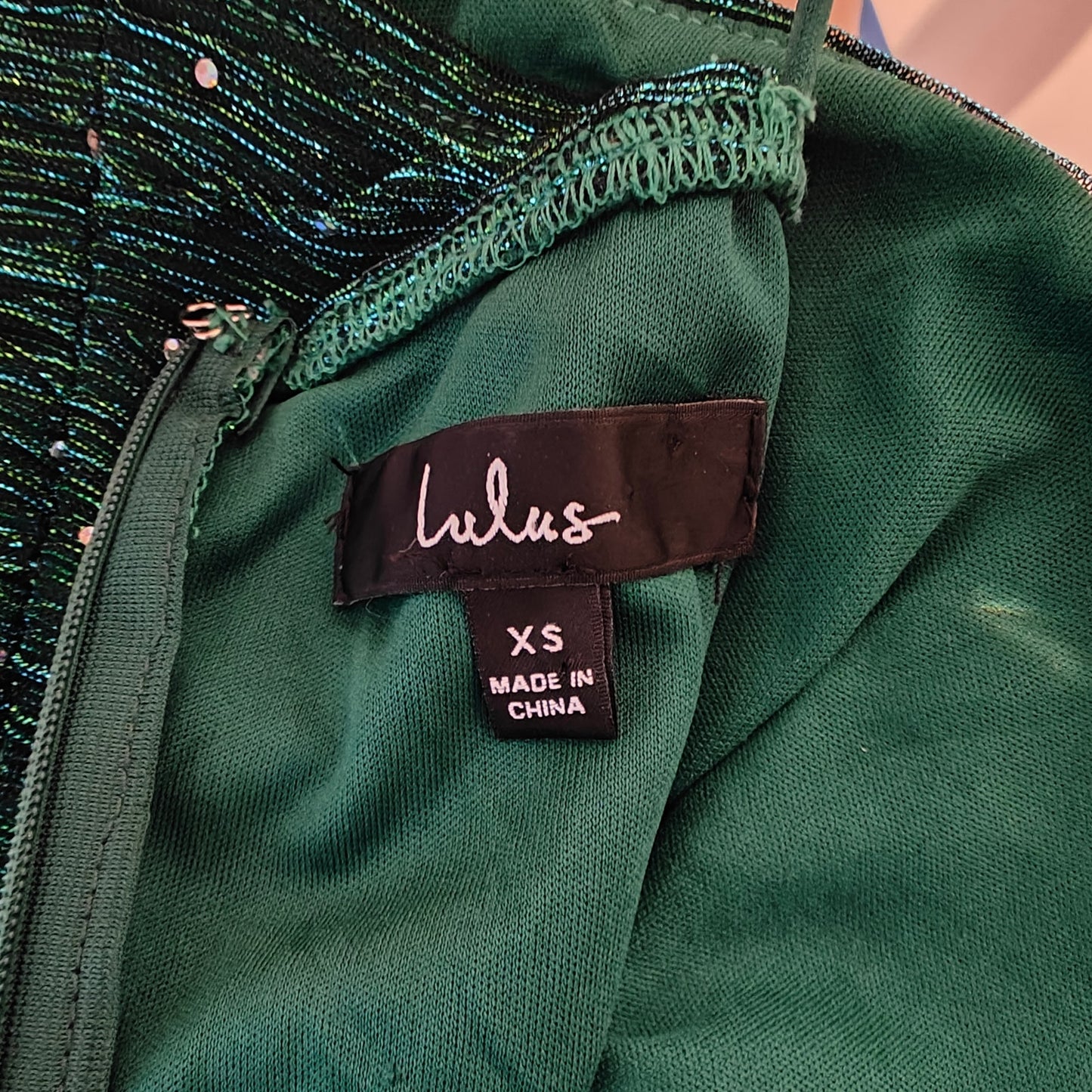 Green Glitter Ruched Bodycon Mini Dress