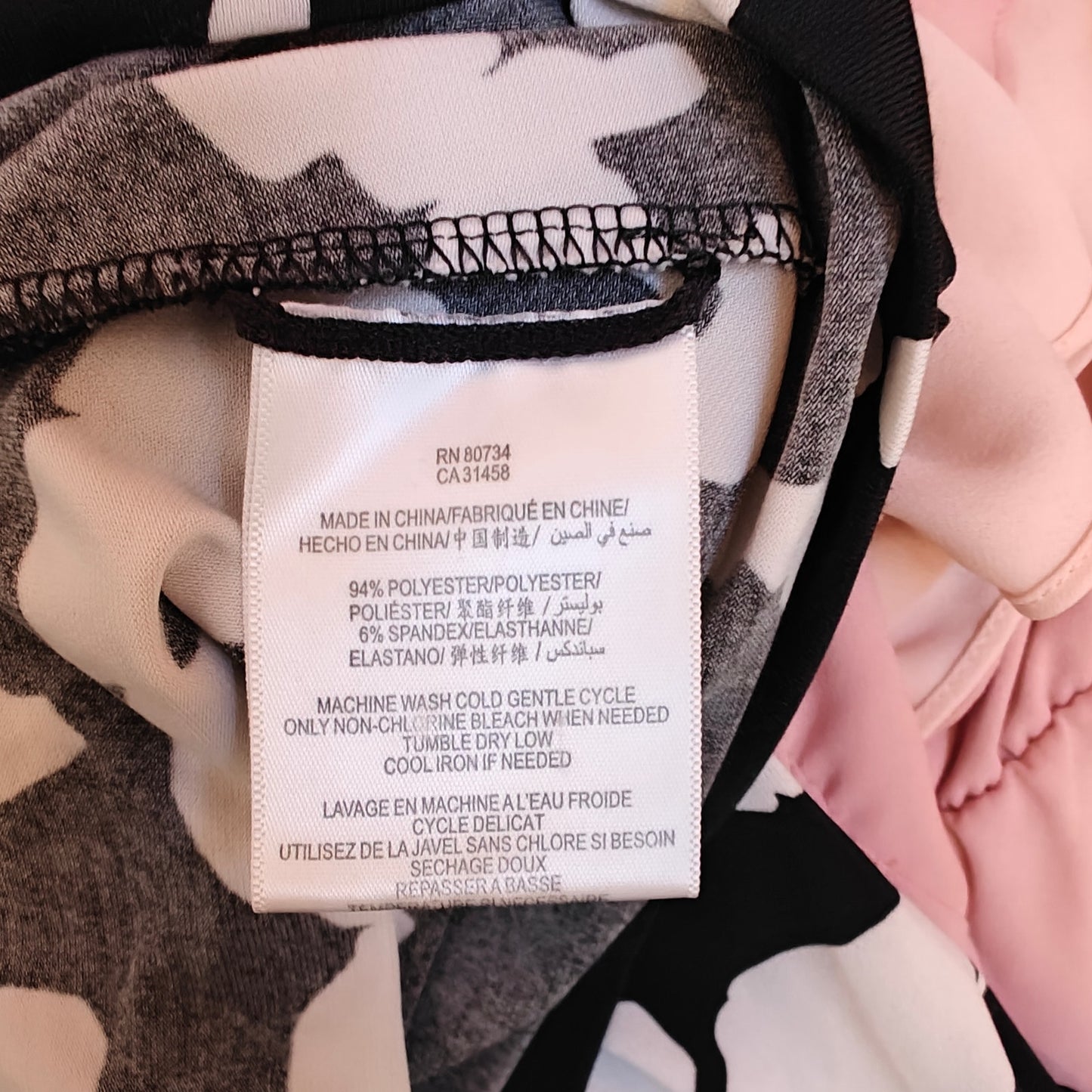 Black and White Abstract Print Sleeveless Dress