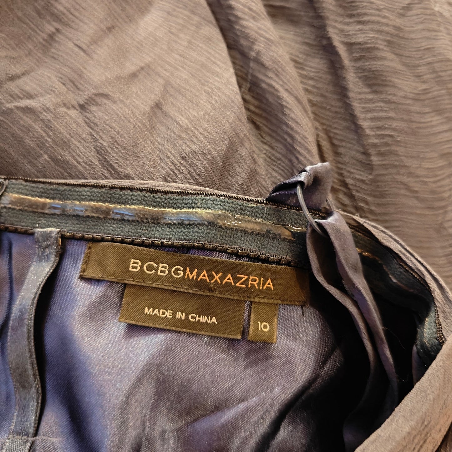 Blue Silk Chiffon Empire Waist Midi Dress