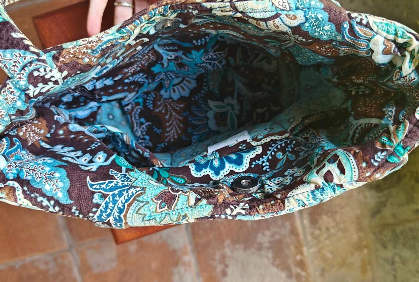 Vera Bradley Quilted Bag in Brown and Aqua