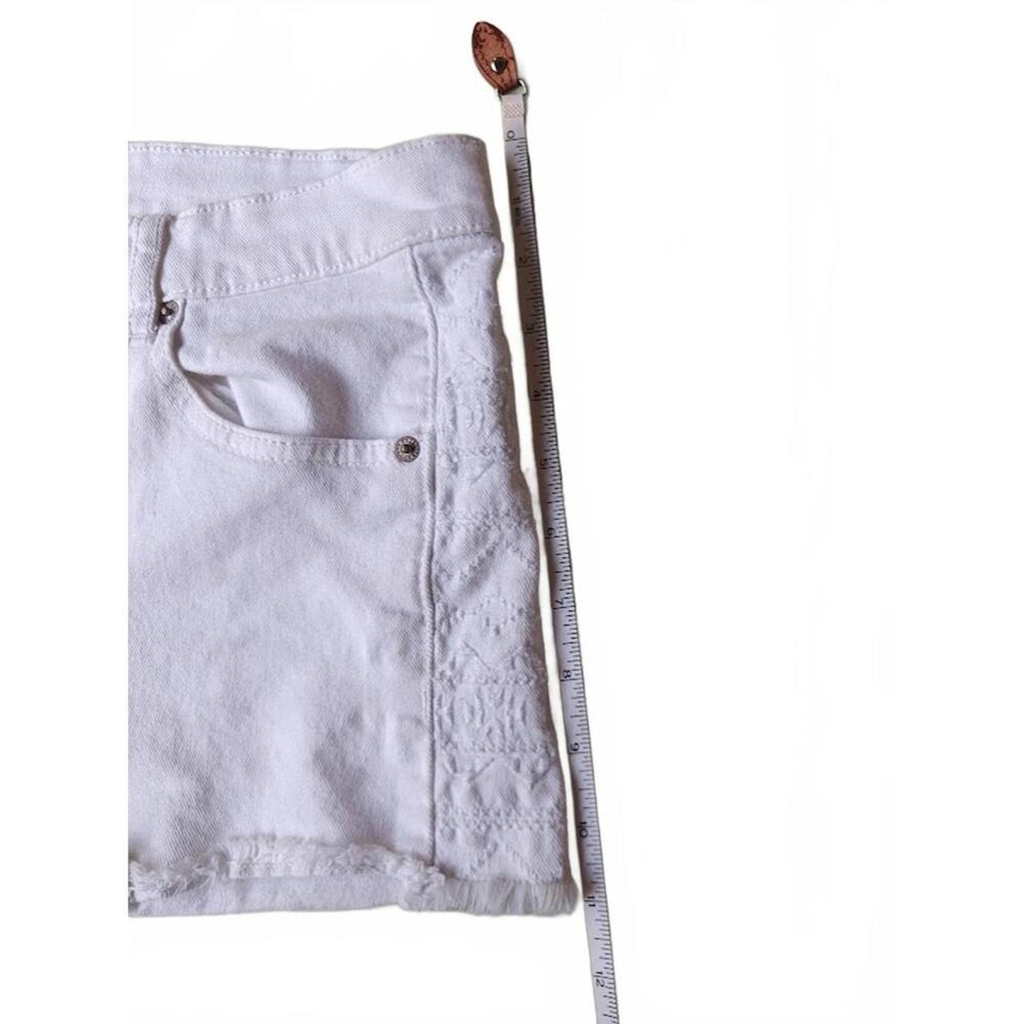 Garage White Retro High Rise Denim Shorts Size 5