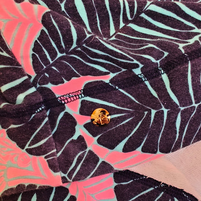 Tropical Print Pink & Navy Stretch T-Shirt Dress