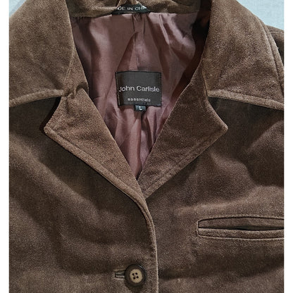 Brown Suede Leather Blazer