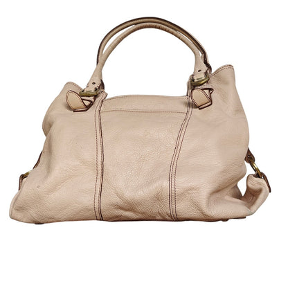 White Pebbled Leather Tote Bag