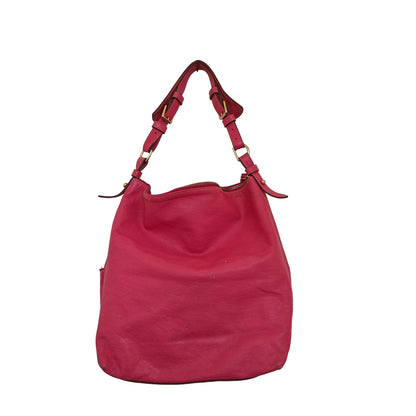 Pink Leather Hobo Bag