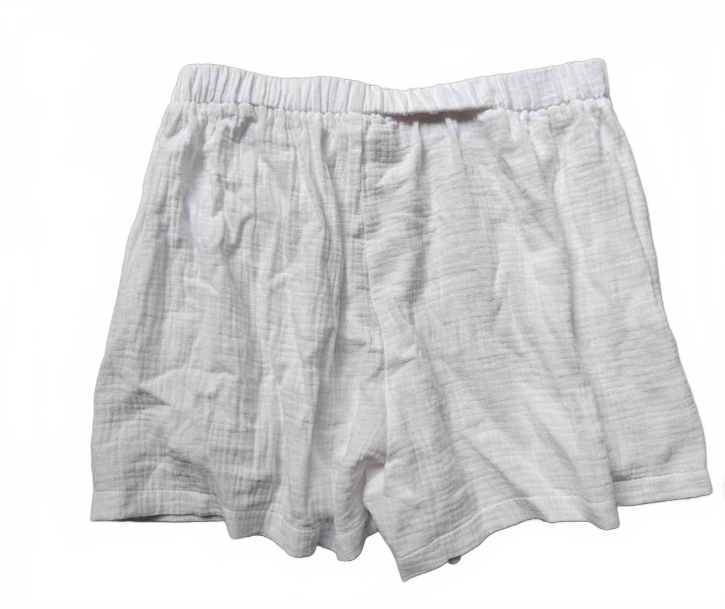 White Cotton Lounge Shorts