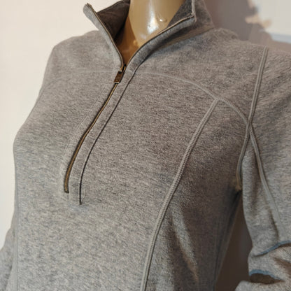 Gray Quarter-Zip Long-Sleeve Sweatshirt Dress