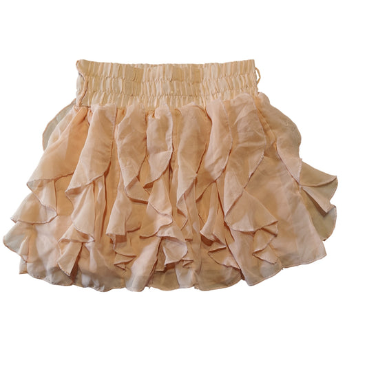Peach Ruffle Chiffon Mini Skirt