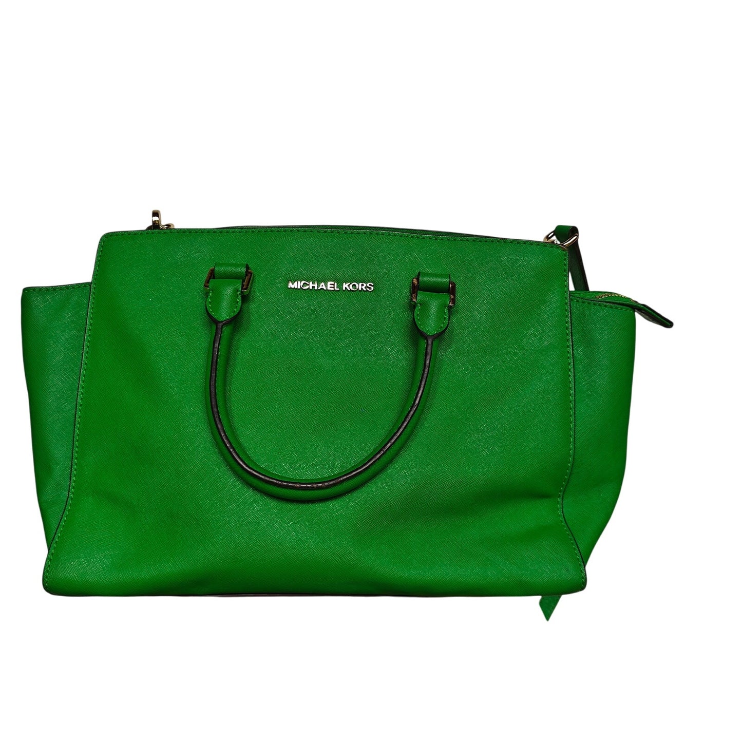 Kelly Green Saffiano Leather Satchel