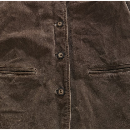 Brown Suede Leather Blazer