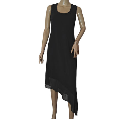 Black Asymmetrical Hem Maxi Dress