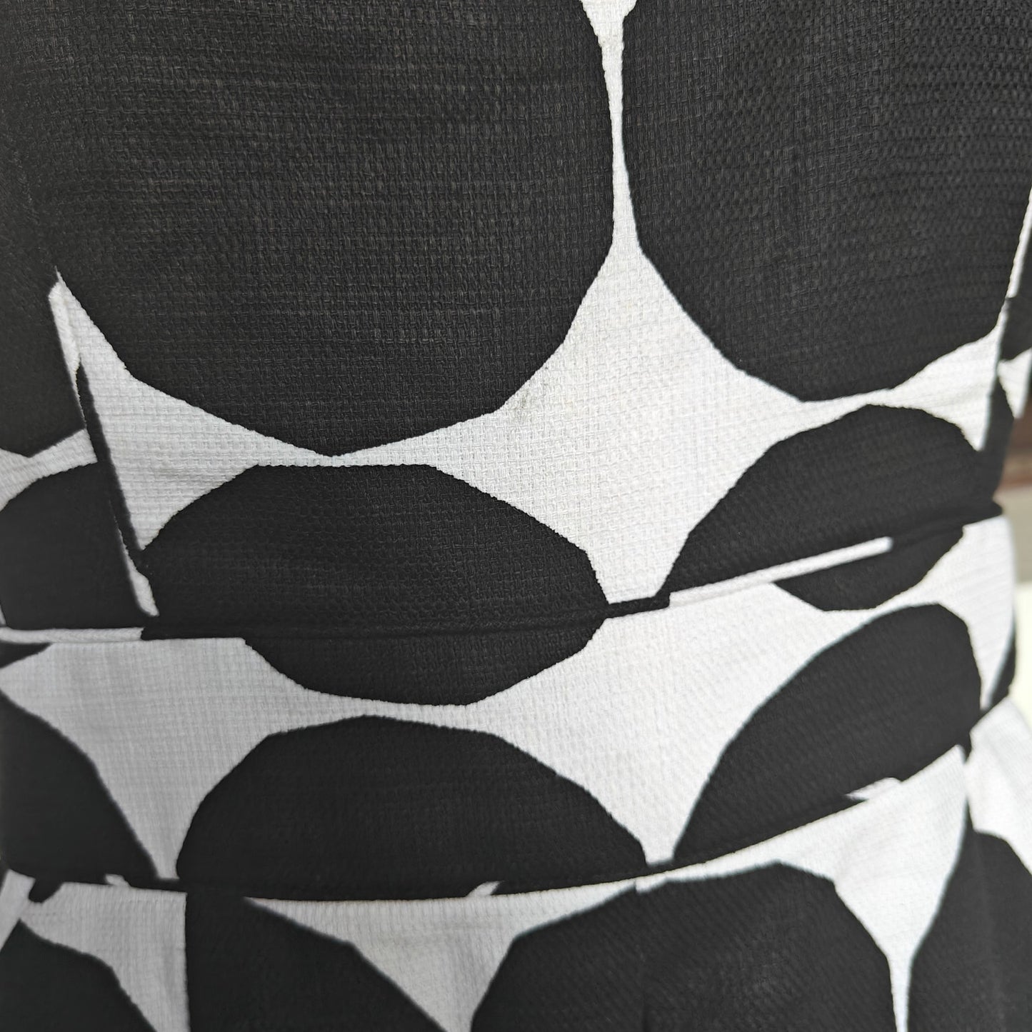 Black and White Strapless Dot Dress