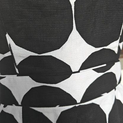 Black and White Strapless Dot Dress