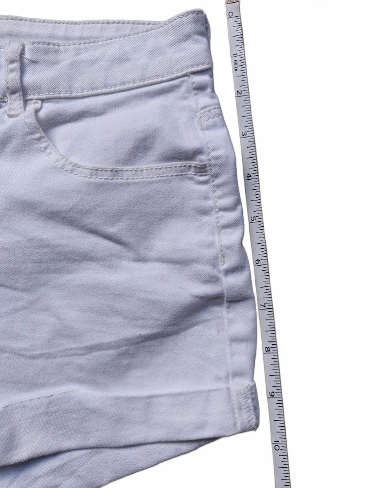 White Denim High Rise Cuffed Shorts