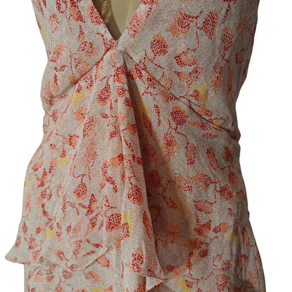 Pink Floral Layered Ruffle Mini Dress