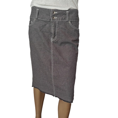 Gray Denim Pencil Skirt