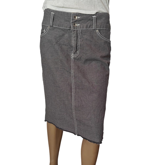 Gray Denim Pencil Skirt
