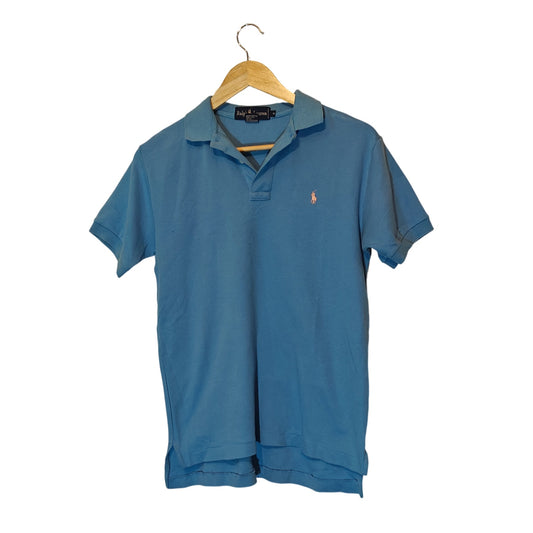 Light Blue Polo Shirt With Light Pink Pony Logo