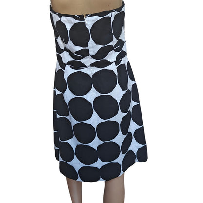 Black and White Strapless Dot Dress