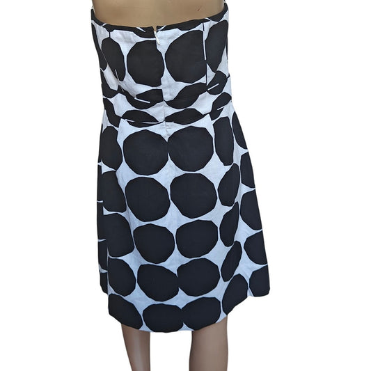 Black and White Strapless Dot Dress