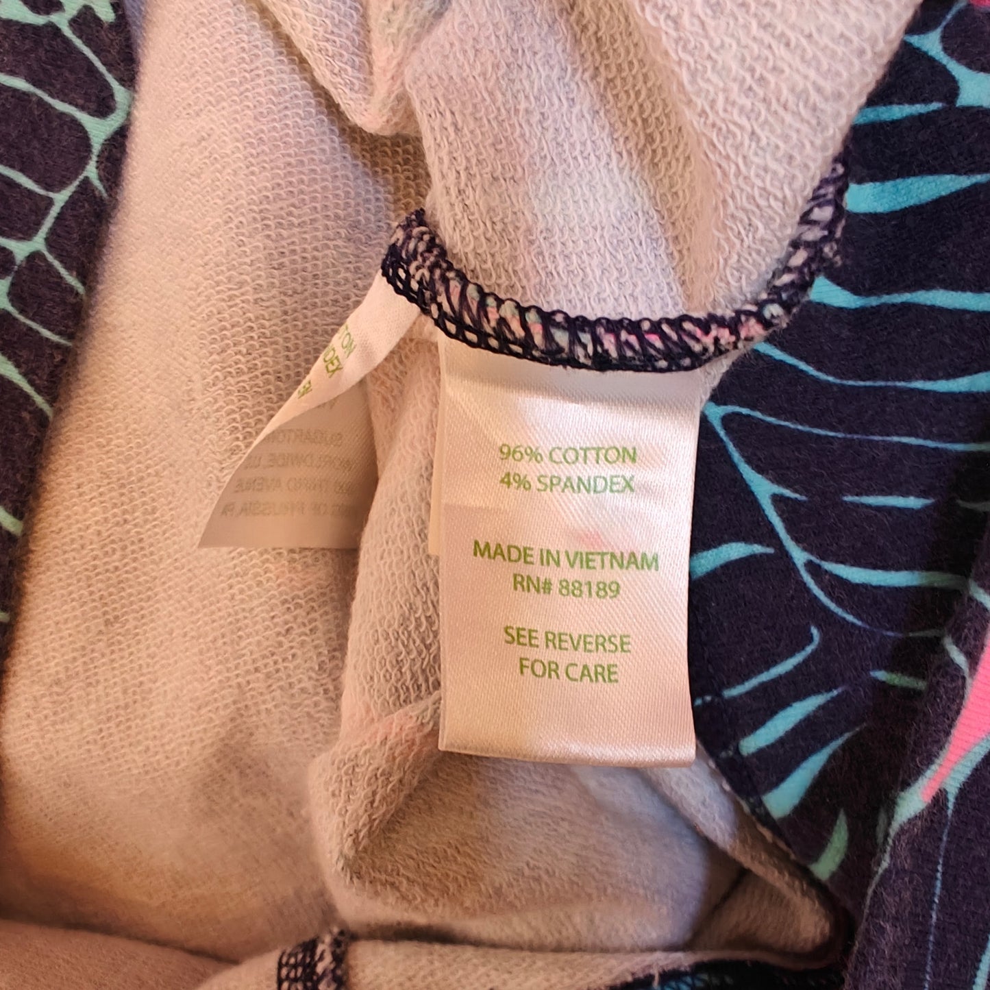 Tropical Print Pink & Navy Stretch T-Shirt Dress