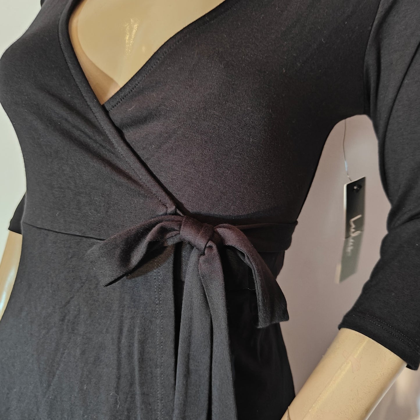 Black Mini Wrap Dress