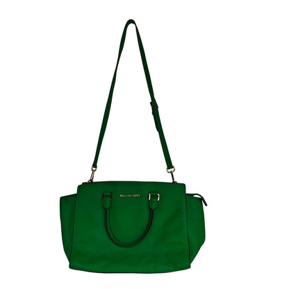 Kelly Green Saffiano Leather Satchel