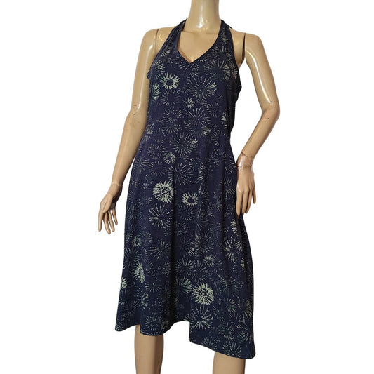 Navy Sea Urchins Halter Midi Dress