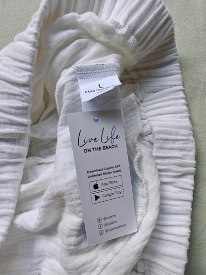 White Cotton Lounge Shorts