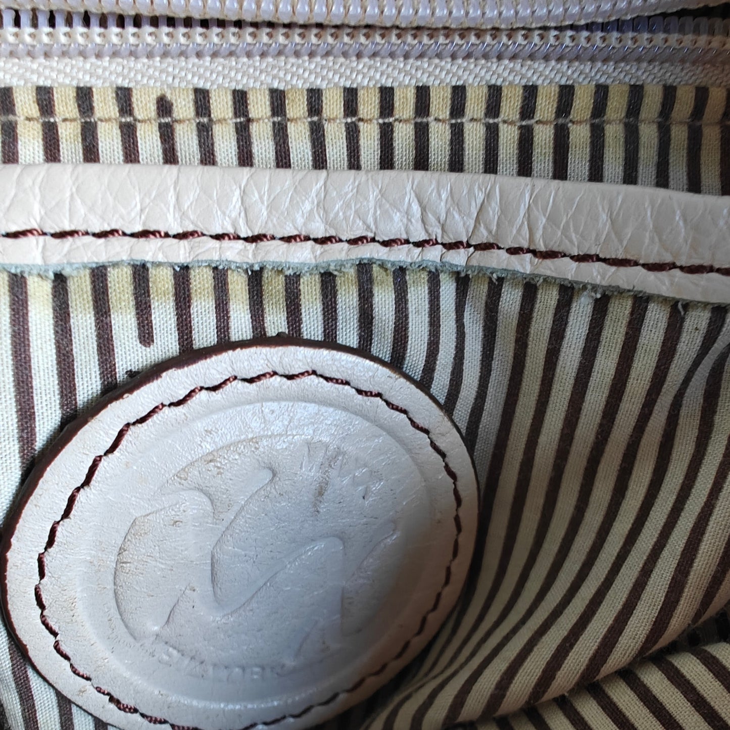 White Pebbled Leather Tote Bag