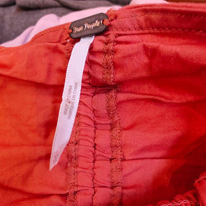 Orange Ruched Halter Mini Dress