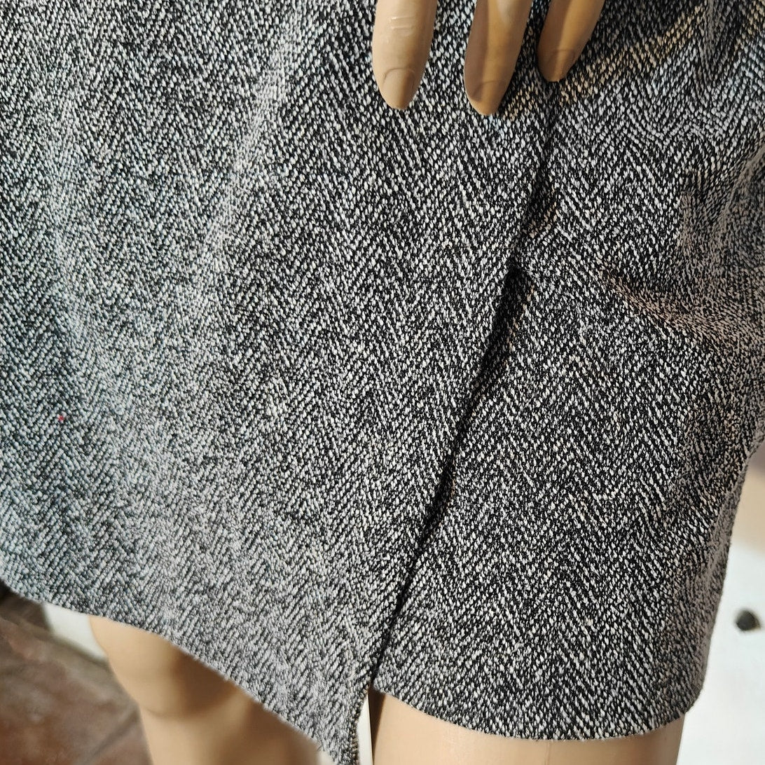 Gray Faux Wrap Knit Dress