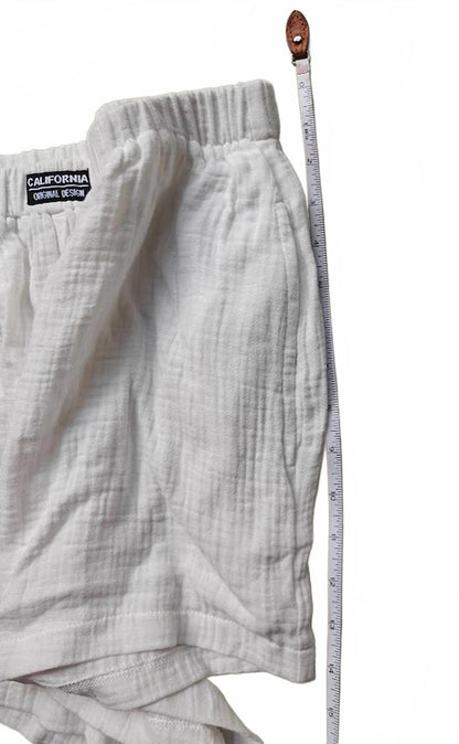 White Cotton Lounge Shorts