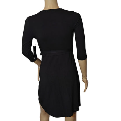 Black Mini Wrap Dress