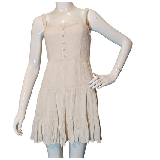 Cream Tiered Mini Dress