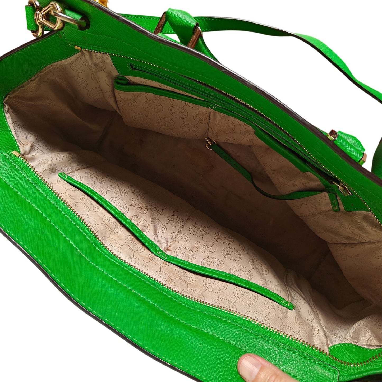 Kelly Green Saffiano Leather Satchel