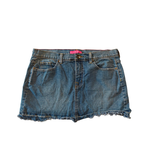 Denim Mini Skirt With Studded Back Pockets