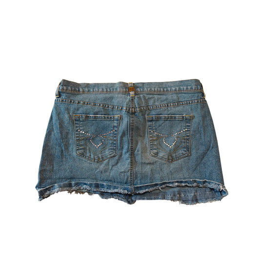 Denim Mini Skirt With Studded Back Pockets