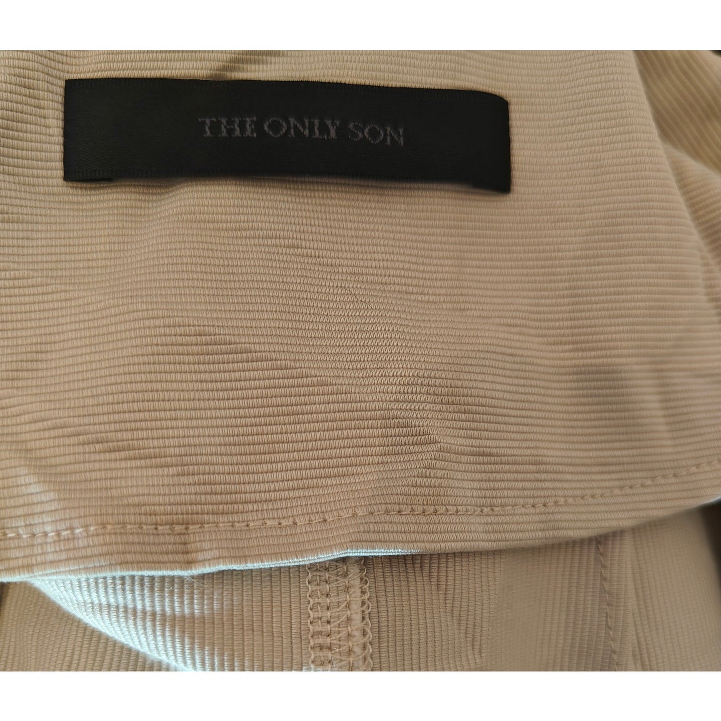 Nude Zip Front Bodycon Dress With Open Back