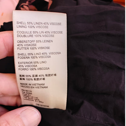 Floral Linen Backless Maxi Dress